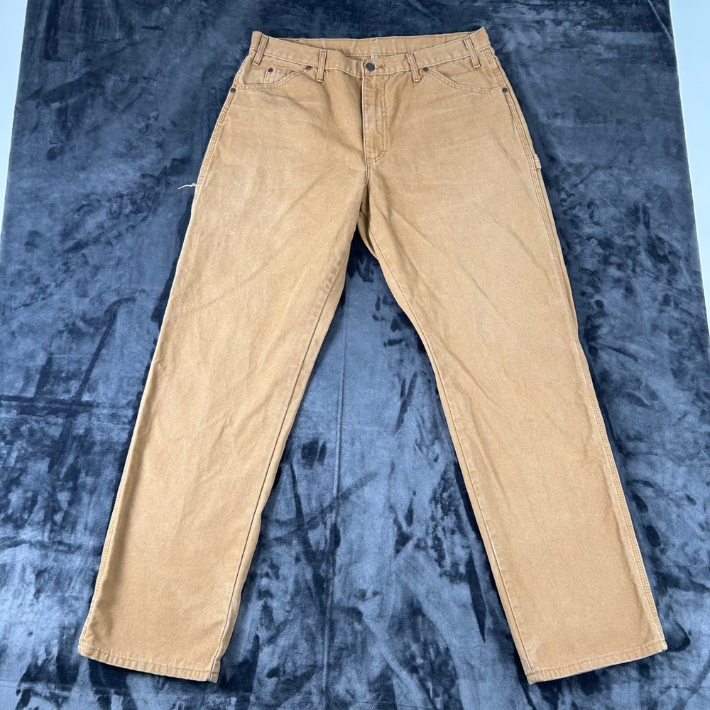 Dickies Carpenter Pants Men 36x34 Brown Duck Canvas Workwear Utility